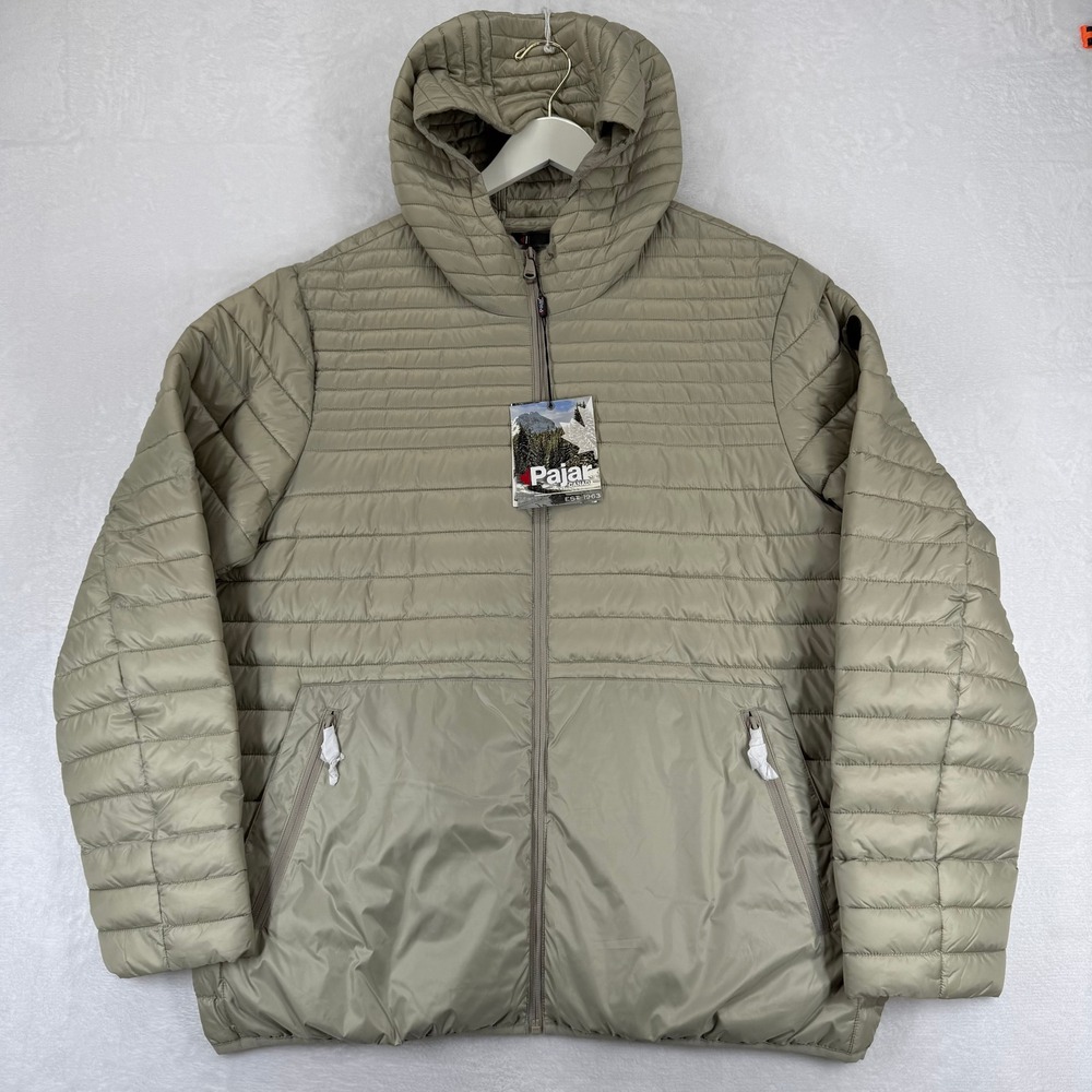 Pajar Canada Eriksson Grey Buff Quilted Packable‎ Hooded Puffer Jacket XL NEW